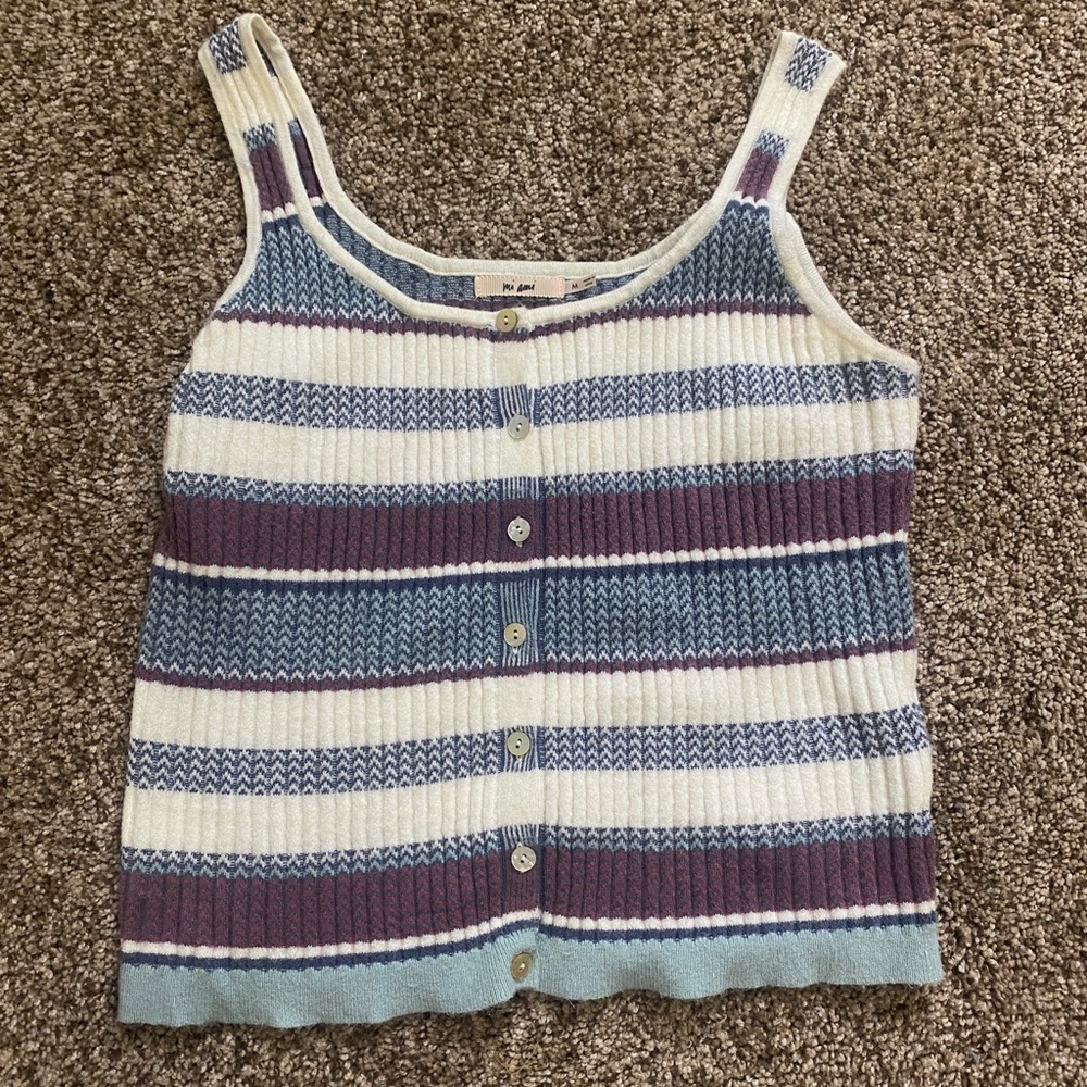 Super Soft Striped Sweater Tank